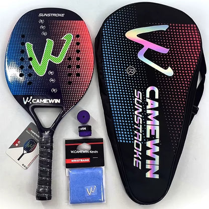 Camewin Racket 3K Professional Paddle 2024 Sports Tennis Woman Padel Mens Novice Racket Beach Tennis Carbon Shovel Bag Hand Bag
