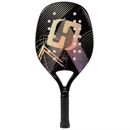 3K Carbon Fiber Fiberglass Beach Tennis Racket Glossy Surface Racquet Men Women 2024 Glass Fiber Spin Colorful EVA Core