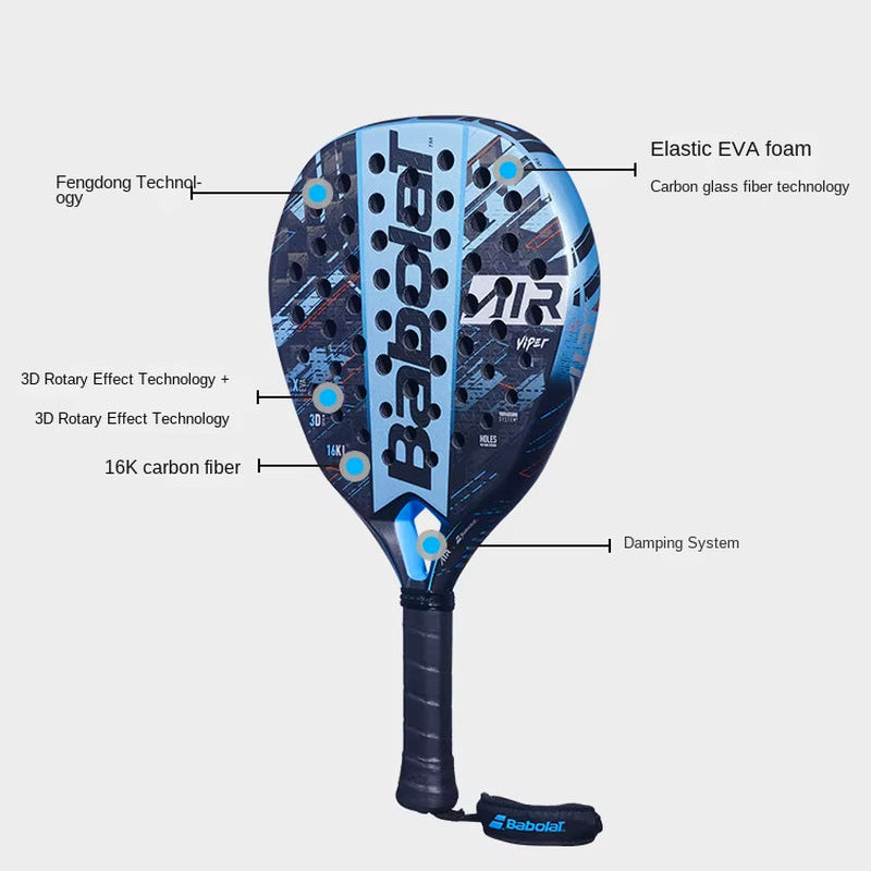 Full Carbon Professional Advanced Series Babaoli Plate Tennis Racket PADEL AIR