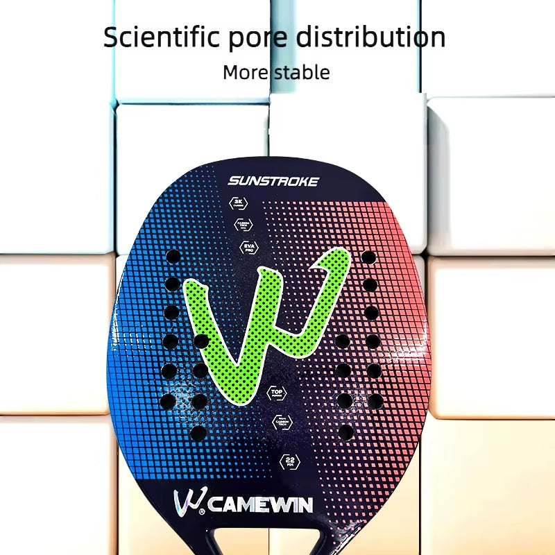 Camewin Racket 3K Professional Paddle 2024 Sports Tennis Woman Padel Mens Novice Racket Beach Tennis Carbon Shovel Bag Hand Bag