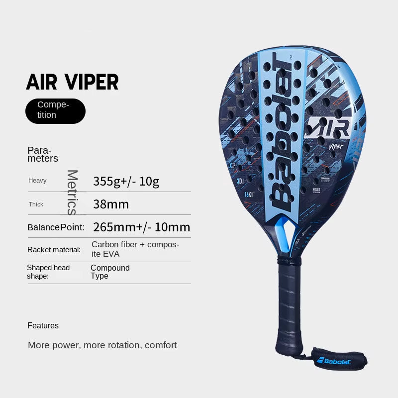 Full Carbon Professional Advanced Series Babaoli Plate Tennis Racket PADEL AIR