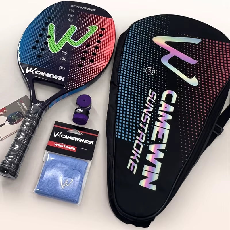 Camewin Racket 3K Professional Paddle 2024 Sports Tennis Woman Padel Mens Novice Racket Beach Tennis Carbon Shovel Bag Hand Bag
