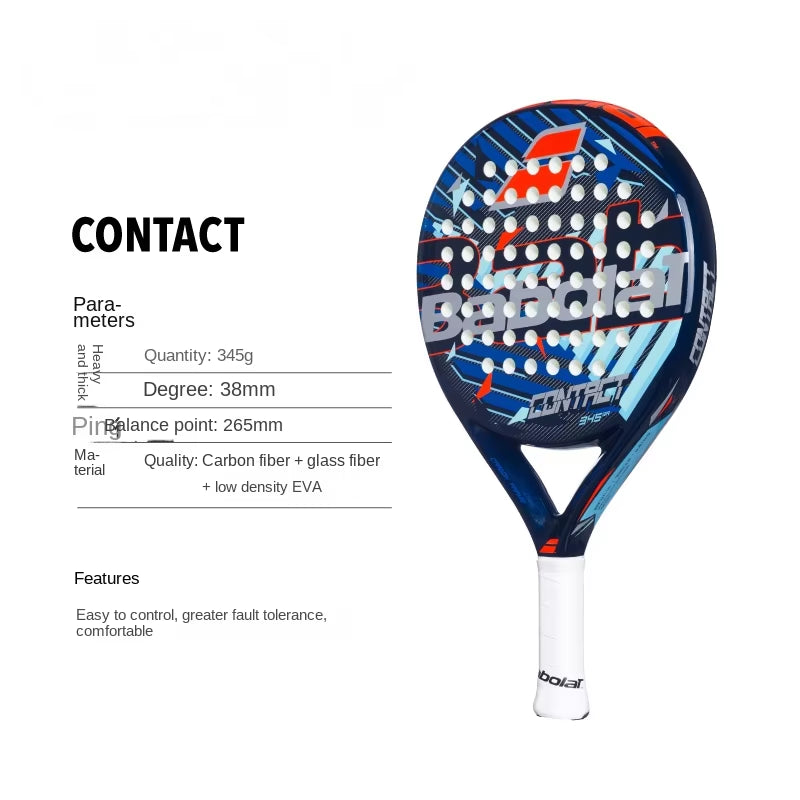 Padel Tennis Racket EVA Carbon Fiber Racquet Lightweight REVEAL Series for Adult Players
