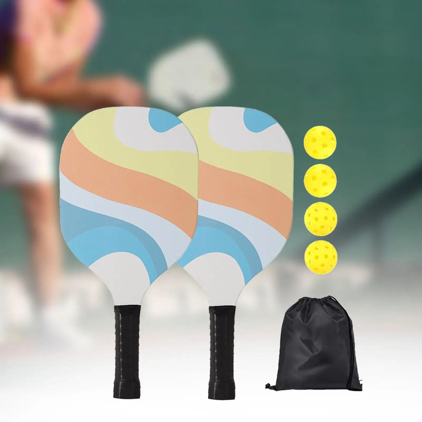 Pickleball Racket Set Includes 2 Rackets 4 Balls Pickle Ball Racket for Indoor