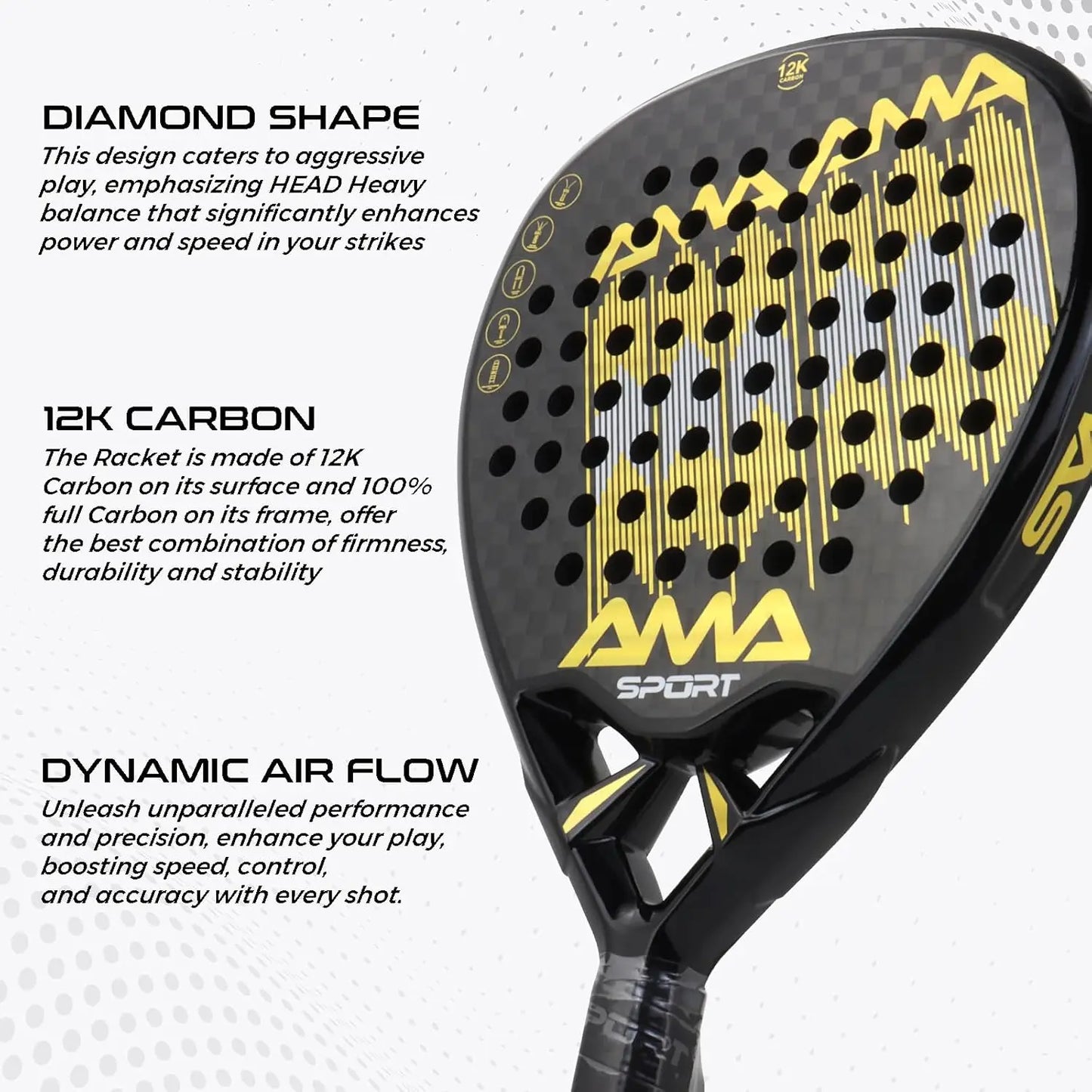Padel Racket with Custom Grip