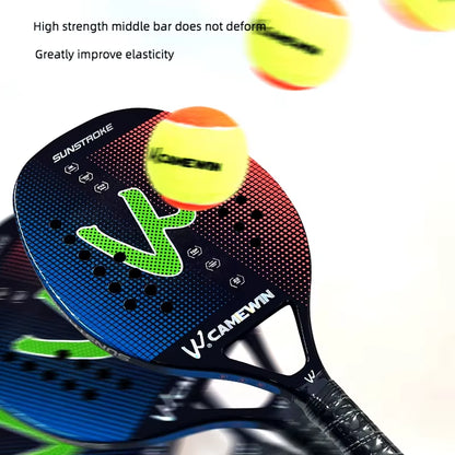 Camewin Racket 3K Professional Paddle 2024 Sports Tennis Woman Padel Mens Novice Racket Beach Tennis Carbon Shovel Bag Hand Bag