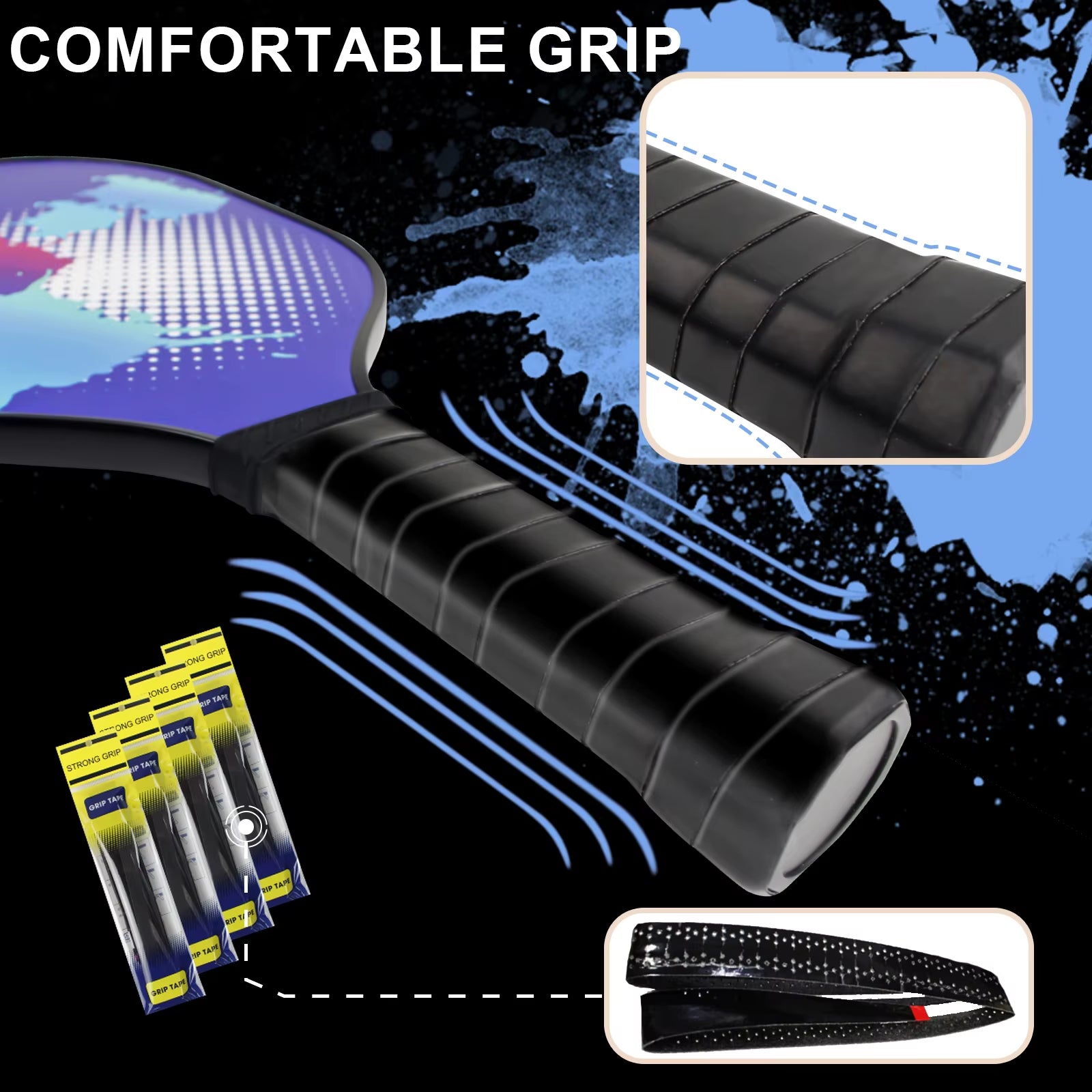 Pickleball Set with 2 Premium Wood Pickleball Paddles & 2 Pickleballs & Bag & 2 Grip Tapes Gifts for Pickleball Lovers