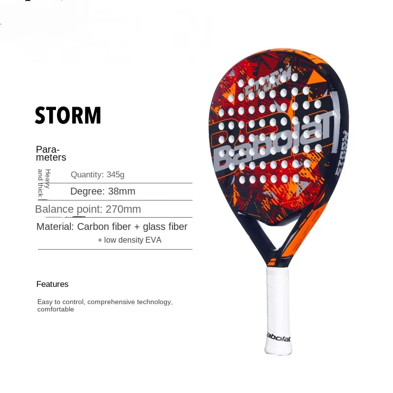 Padel Tennis Racket EVA Carbon Fiber Racquet Lightweight REVEAL Series for Adult Players