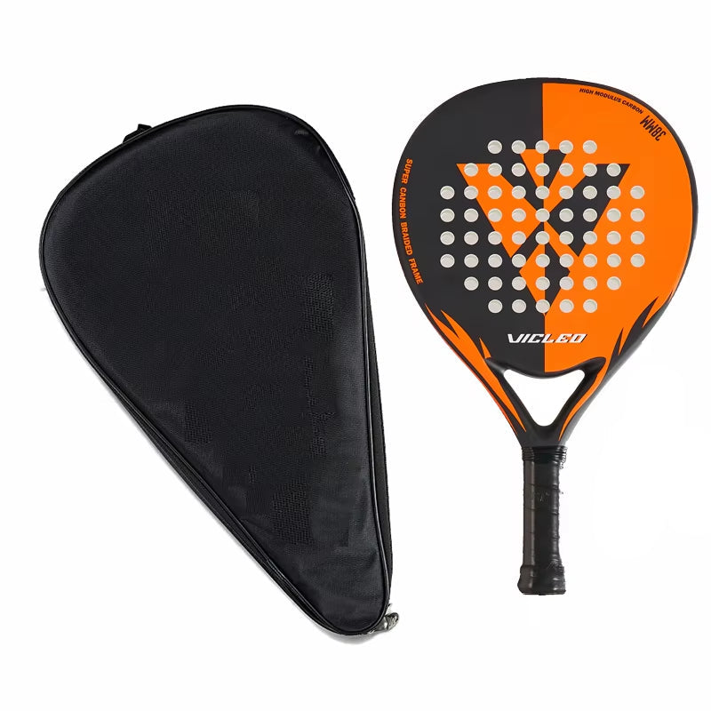 VICLEO Padel Tennis Full Carbon Fiber Soft EVA Face Tennis Paddle Racquet Racket with Padle Bag Cover with Free Gift Master 100