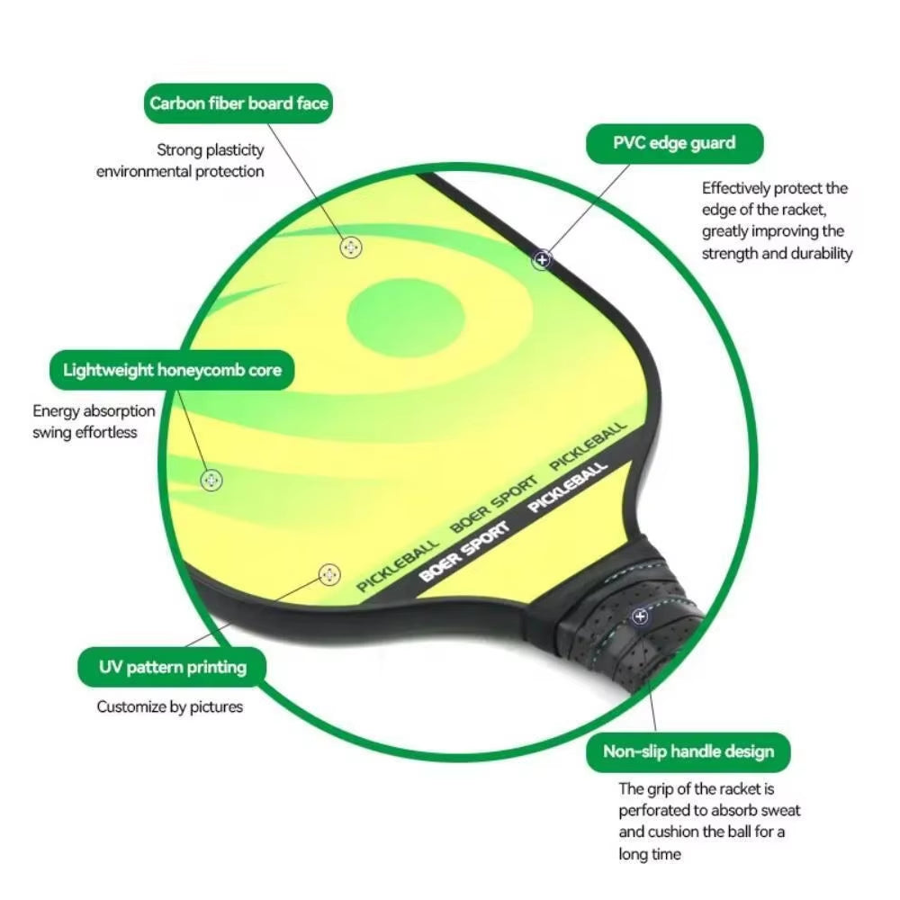 Pickleball Paddle Carbon Fiber USAPA Approved Pickleball Set Sports Outdoor Beach Tennis Racket